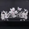 Clip per capelli barocchi perla rinestone corona farfalla Principessa Tiara fascia per capelli Women Bridal Wedding Accessori per matrimoni gioielli