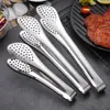 2024 BBQ Tongs Steak Stainless Steel Food Tongs Kitchen Utensils Buffet Cooking Tool Anti Heat Bread Clip Pastry Clamp Utensil Tongs for BBQ