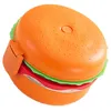 Servis Hamburger Lunch Box Portable Container rostfritt stålbehållare Lids Lagring av camping Hållare Child Child