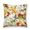 Kussen vintage papegaai tropische jungle botanisch tuinpatroon gele gooi bed kussens s voor kinderen plaid sofa