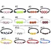 Beaded Basketball Football Rugby Baseball Pendants Tennis Charm Armband för män Kvinnor Handgjorda justerbara läderrep Ball Sports DH48L