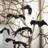 Sängkläder sätter 1pc Livselike Fake Bat Halloween Hanging Decoration Haunted House Horror Props Party Diy Ornament Soft Kid Toys Toy