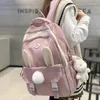 Bolsas escolares feminino rosa kawaii desenho animado estudante mulher fofa bolsa fofa lady college backpack menina livro de laptop moda