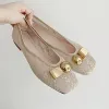 Flats Designer Metal Mesh Ballerinas Ballet Flats Women Summer Moccasins Embroidery Lace Soft Shallow Loafers Flat Shoes Casual Flats