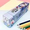 Bags 3layer Largecapacity Cartoon School Bus Pencil Case Pencil Bag With Sharpener Cartoon Stationery Box Pencil Bag School Supplies