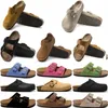 Piattaforma di pantofole designer Bostons zoccolo Flip Flop in pelle Slide piega Donne Donne Sandali Allenatori di mocassini per esterni scarpe