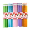 Lápis 100pcs clássico novo lápis de toras de cores sólidas com borracha anexada hb escrita Aprenda a escrever, escrita a lápis de papelaria de escritório