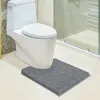 Tappetini da bagno Tappetino per WC in ciniglia a forma di U Tappeto da bagno in morbido peluche Accessori per piedi antiscivolo super assorbenti