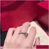 Ehepaar Rings Band S Sterling Sier Paris Nouvelle vage Essigner Doppelkreuzschichten mit Schachtel Party Geschenk für Frauen Schmuck Dolper Lieferung OT5YS