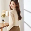 Dames blouses naviu dunne vaste knop elegante Koreaanse formele dames kleding casual kantoor dame losse stand kraag ruches shirt lente