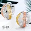 Earrings GODKI Luxury Round Chic Hoop Earring For Women Wedding Geometry Full Mirco Cubic Zircon Nigerian Hoop Earrings