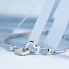 Bracelets de link 925 Pulseira de declaração de coração fofo de prata esterlina para mulheres garotas do dia dos namorados Jóias de moda por atacado