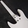 Gitaar headless elektrische gitaar witte kleur stevige body gewatteerd esdoorn fineer cover gitaar, gratis verzending