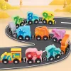 11PCS/Sets Magnetic Dinosaur Train Number Wooden Toy Learning Cars With Numbers Color Train Montessori Toys For Kids Toddler