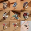 2 stks trouwringen nieuw 925 sterling zilveren vintage ring verstelbare eenvoud mode voortreffelijke vrouwen sieraden accessoires trouwfeest cadeau