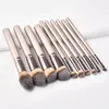 10pcs Champagne Gold Professional Makeup Brush Set Foundation Mélange de poudre Blush Blush Oclèler Oeil avec sac 240403