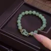 Cazibe bilezik kadın taklit jade chalcedony boncuk bileziği kalp tokası fengshui şanslı bileklik takı pulsera mujer aksesuarları