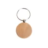 Keychains Lanyards Natural Wooden Key Ring Round Square Anti Lost Wood Accessories Gifts Drop Delivery Fashion Dhi3P