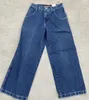 Jeans pour femmes American Crown Lettre brodée Blue Y2k Street Punk Fashion Trend rétro Casual for Men and Women Wear