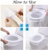 50pcs Couvre-toilet de toilette en plastique jetable