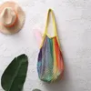 Shopping Bags Convenient Function 2024 Fashion Lady Foldable Recycle Bag Eco Reusable Lined Fruit Vegetable Storage Grocery