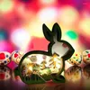 Party Decoration Glowing LED Easter Wood Happy Spring Prydnad med ljus gåva för barn heminredning