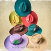 Cappelli in pelle scamosciata da uomo retrò di piume Brim Fedoras Womens Church Jazz Panama Cowboy Sombrero Hombre 240402