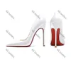 Tacchi alti puntati punta di punta di piede rosso lucido da donna in fondo lucido scarpe da donna poco profonde da 8 cm da 10 cm da 12 cm scarpe lolita con sacchetto di polvere 34-44
