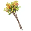 Decorative Flowers 5pcs Artificial Blueberry Picks Floral Berry Stems Green Leaves Spray Twig Arrangement Bouquets