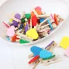 Party Decoration 50st 35mm Colorful Spring Wood Clips Clothespin Papp Papp Pin Pin Craft Holiday Diy Home
