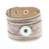 Charm Bracelets Fashion Noosa Rivca Snaps Button Pu Leather Bead Fit 18Mm Snap Buttons Folk Mti Layer Elastic Strand Beads Bracelet D Otqs6