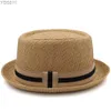 Szerokie brzegowe czapki wiadra męska klasyczna czapka wieprzowa wieprzowa fedora sunhats trilby hat Summer Rowing Street Outdoor Travel Party Rozmiar US 7 1/4 uk l yq240403