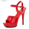 Dress Shoes Ltarta dames sandalen sexy hoge hakken platrom kleurrijke dunne kop rode vis mode LFD H2404034I4B