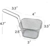 Plates XD-Mini Fry Baskets Mesh Wire French Fries Chip Basket Net Presentation Holder For Kitchen