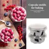 Engångskoppar sugrör 50st aluminiumbehållare med lock pudding ramekin ägg tårta mögel mögel cupcake