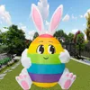 1.5M Easter Inflatable Bunny Egg Decorations Build-in LED Light DIY Rabbit Air Model Party Garden Yard Lawn Indoor Outdoor Decor 240322