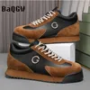 Casual Shoes Spring Autumn Men Increased Fashion Leather Board High Quality Outdoor Chunky Sneakers British Style
