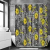 Rideaux de douche Beau rideau de baignoire en polyester imperméable à fleur de tournesol colorée imprimé imprimé avec crochets 240x180cm