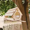 Other Bird Supplies Hanging Wooden Feeder Assembled Garden Decoration Wild Outdoor Cage Pendant House