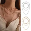 Kedjor Multi-Layer Necklace For Women Retro Punk Multi-Layered Chain Choker TOGGLE PAPPERCLIP SMYELTY STYLA