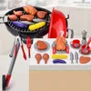 Kitchens Play Food 1Set Toy Kitchen Set for Play House Toy Toddler Electric BBQ Grill with Real Sound Light Girls Pretend for Play Role-P 2443