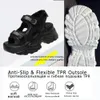 Fujin 8cm Women Sandals Platform Thick Sole y Shoes Ins Casual Summer Beige Black Comfortable 240322
