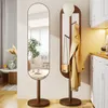 Decorative Plates Full-Body Floor Mirror Household Entrance Rotating Hidden Coat And Cap Clothes Rack Integrated