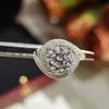 Liefde ringen paar designer kaart Homes925 Sterling Silver Luxury Set met Pigeon Spiral Womens Wedding Full Diamond Ring met logo
