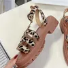 Leisure dames sandalen mode vrouwelijke schapenvacht leer zomerontwerper dikke zool open teen flats nieuwe vrouwen magische tape schoenen