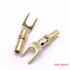2024 Taiwan Middle Copper Gold Plated Plugs Horn Wire Y-Plug/U-Plug/Speaker Cable Rubber Joint for Taiwan Middle