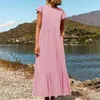 Abiti casual estate sciolte eleganti lunghe per donne 2024 Solid Pretty Women Women Maxi Dress Female Midi