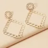 New jewelry geometric hollow heart-shaped chain large earrings for women's high-end feeling cool and indifferent style exaggerated earrings in Europe and America