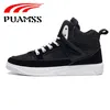 Chaussures de marche PUAMSS Men's Sneaker High Cut Swede Leather Antiskid Fitess