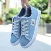 Boots 2023 New Spring Summer Women Canvas Shoes Flat Sneakers Women Casual Shoes Low Upper Lace Up White Shoes